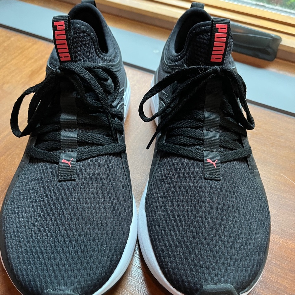 Puma Black and Red Athletic Shoes